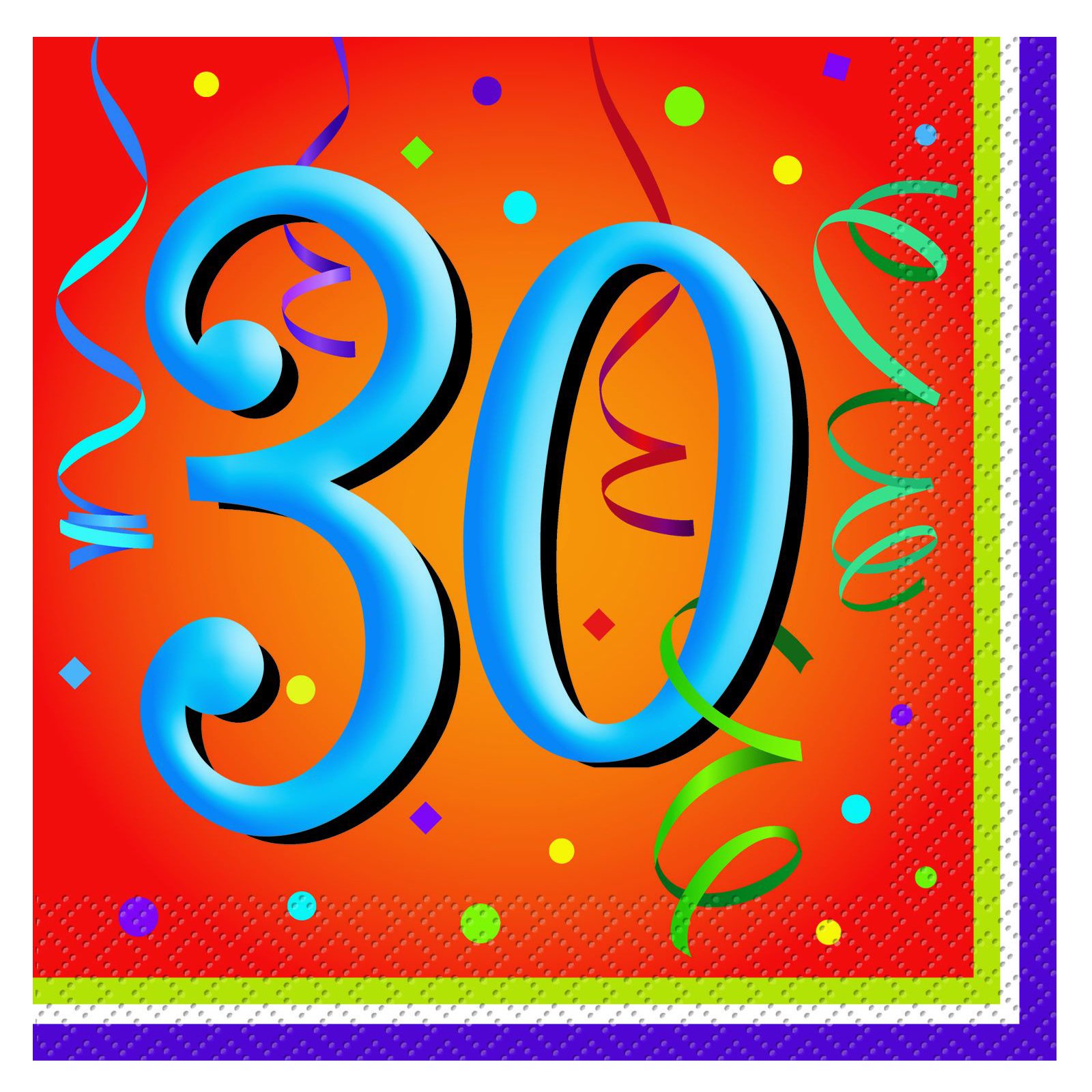 Lively Birthday 30 - Lunch Napkins (16 count)