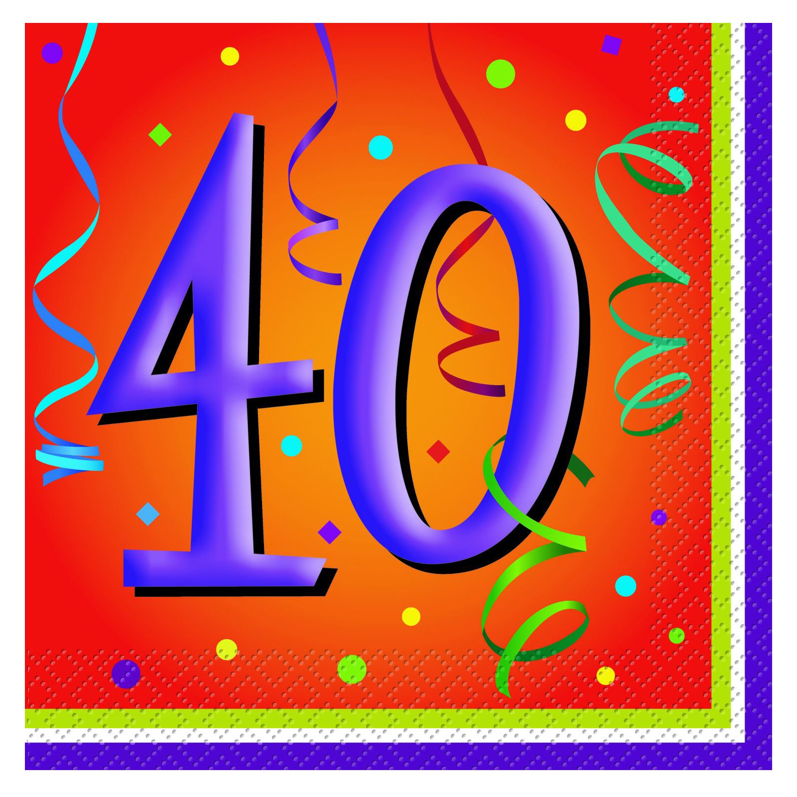 Lively Birthday 40 - Lunch Napkins (16 count)