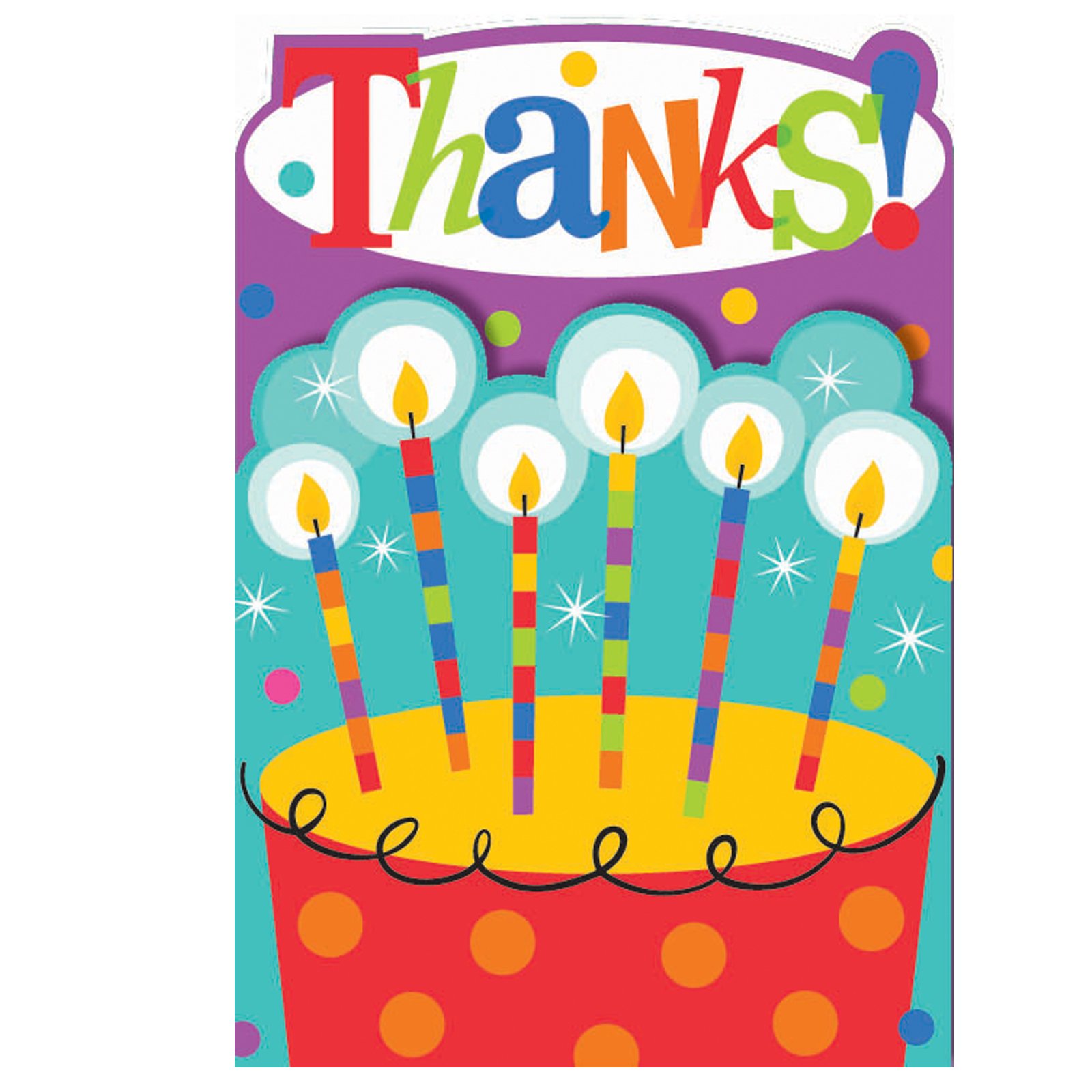 Dots and Stripes Birthday Thank You Cards (8 count)