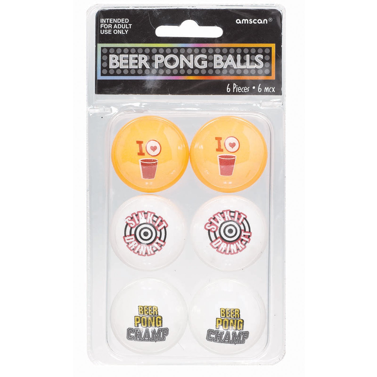 Beer Ping Pong Balls (6 count)