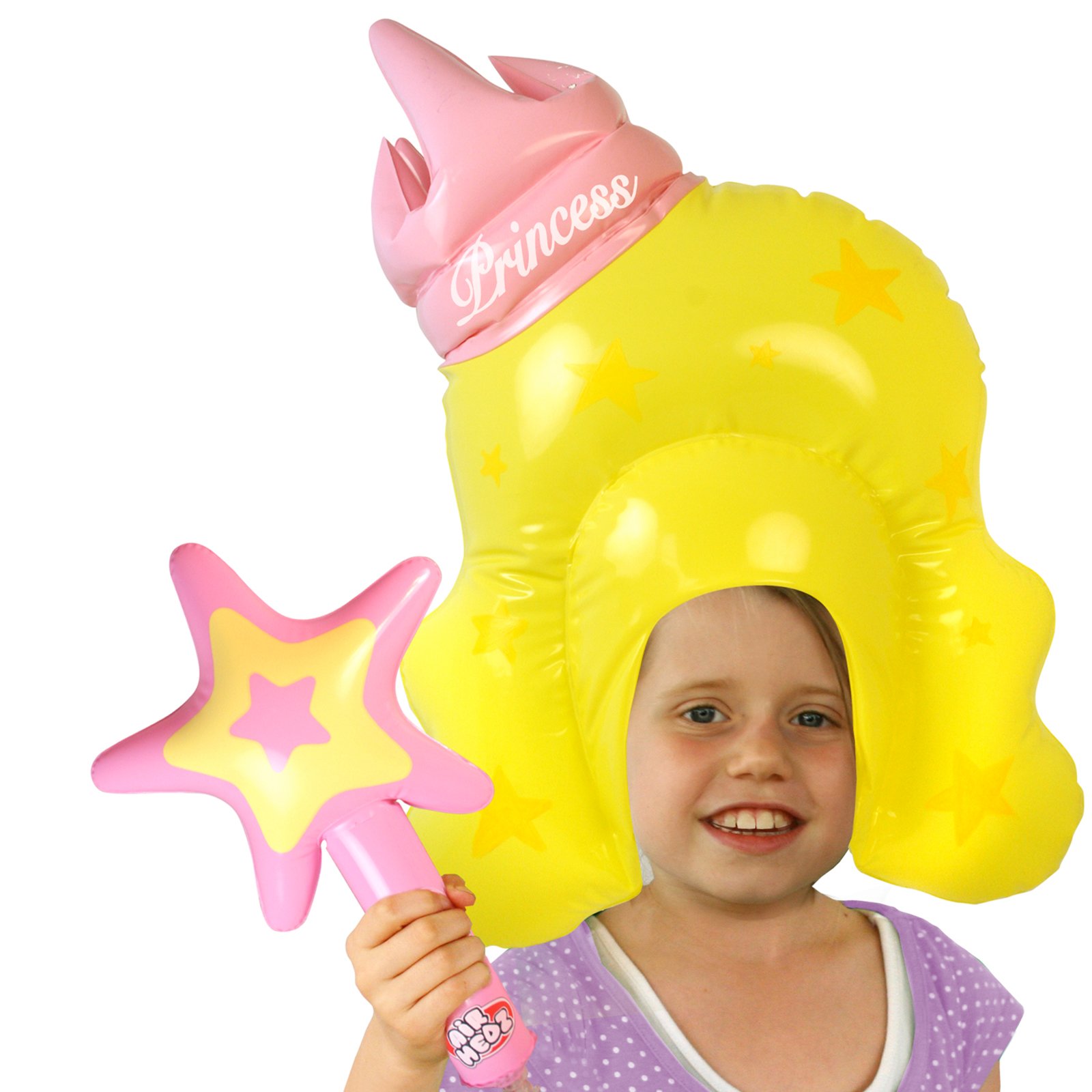 Inflatable Princess Wig and Wand