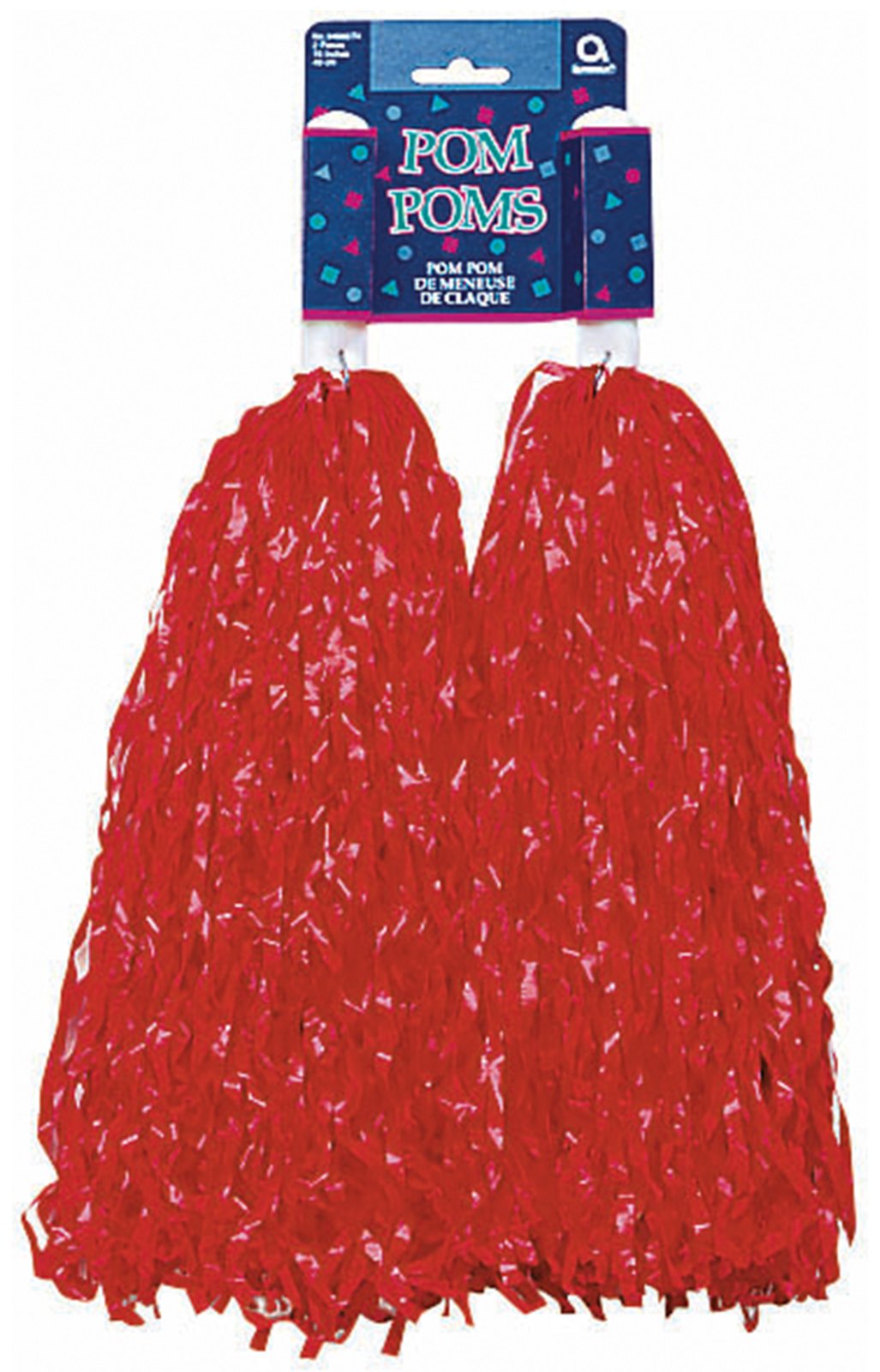 Plastic Pom Poms - Red (2)