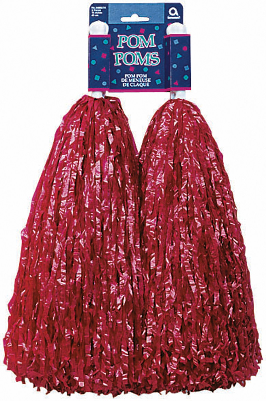 Plastic Pom Poms - Burgundy (2 count)