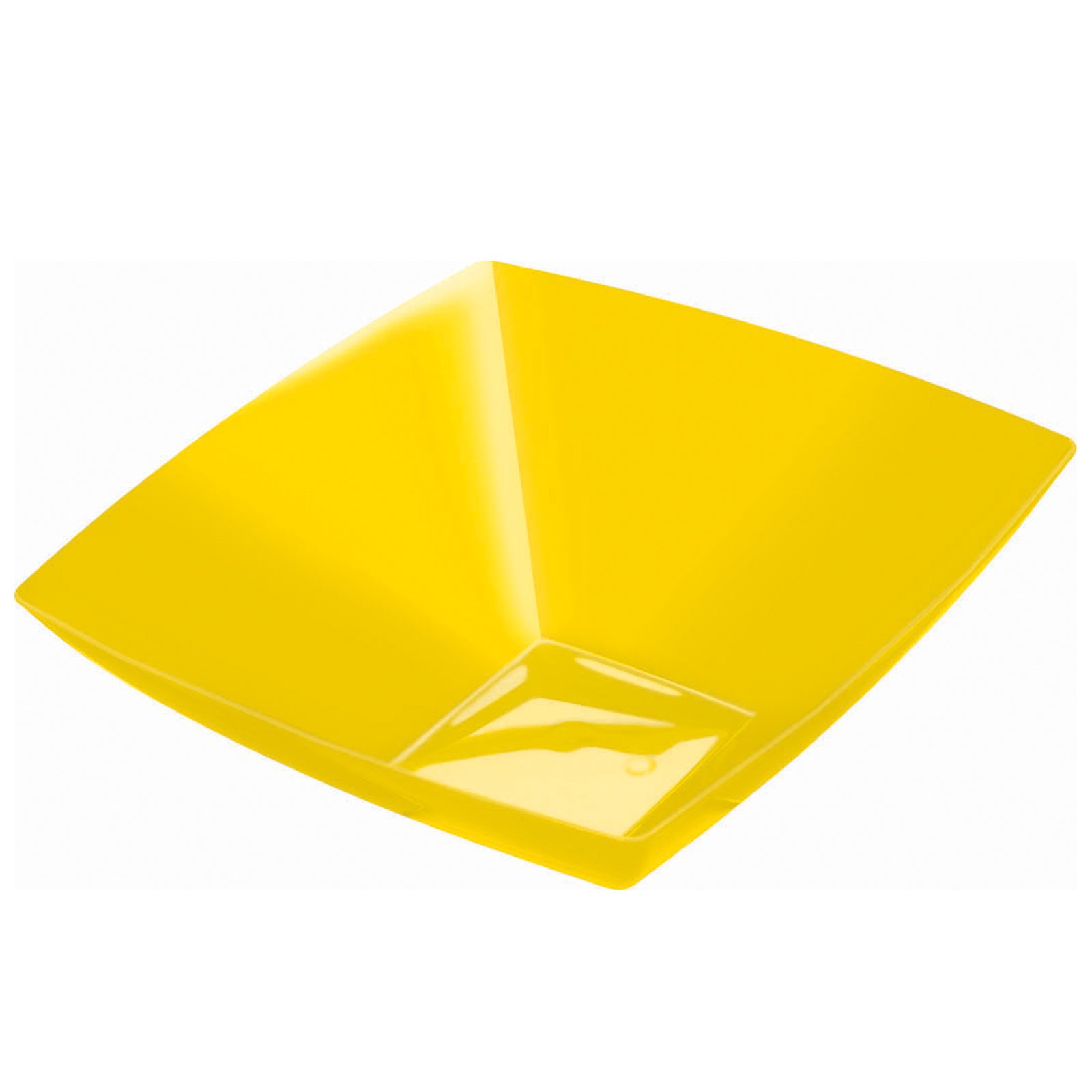 Yellow 20 oz. Premium Plastic Square Bowl