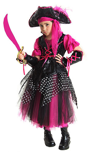 Girls Pink Caribbean Pirate Costume