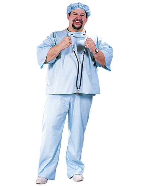 Mens Plus Size ER Doctor Scrubs Costume