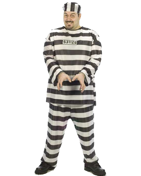 Mens Plus Size Jailbird Costume