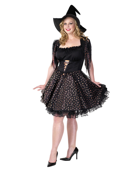 Adult Plus Size Glitter Witch Costume