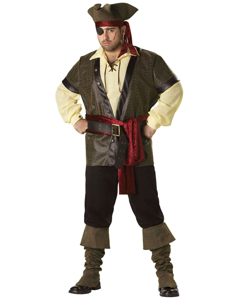 Plus Size Elite Rustic Pirate Costume for Adult