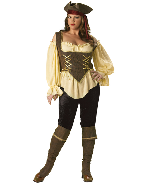 Plus Size Elite Rustic Pirate Lady Costume for Adult