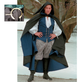 Twill Cloak with Pin Renaissance Collection Adult Costume