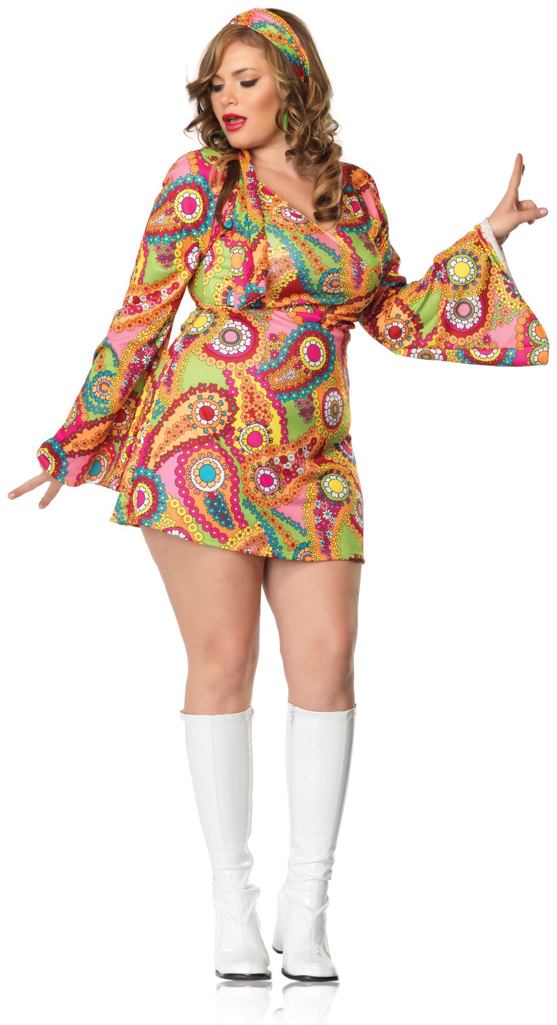 Hippie Chick Dress Adult Plus Costume