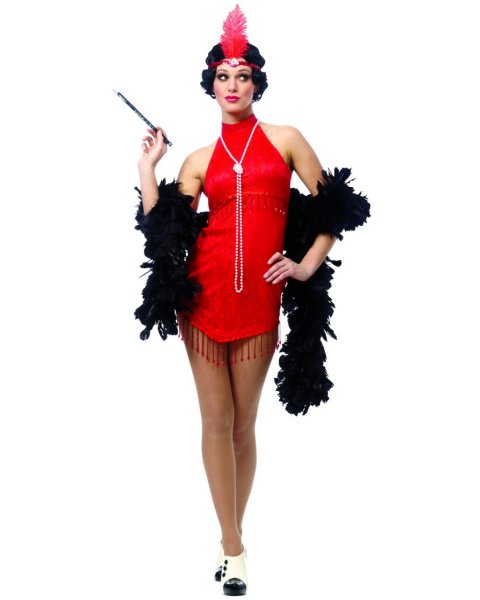 Flapper Red Costume For Adult