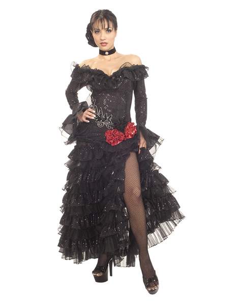 Senorita Costume in Black for Adults