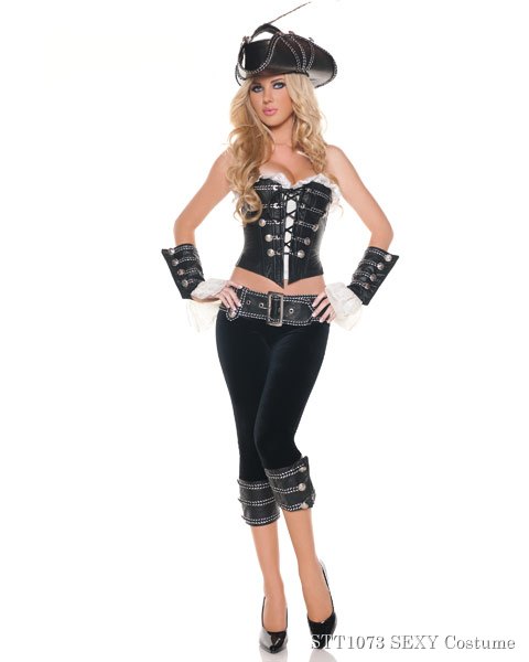 Deluxe Sexy Rouge Pirate with Pants Womens Costume