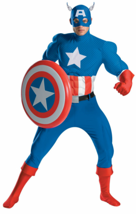 Captain America Deluxe Adult Muscle Costume