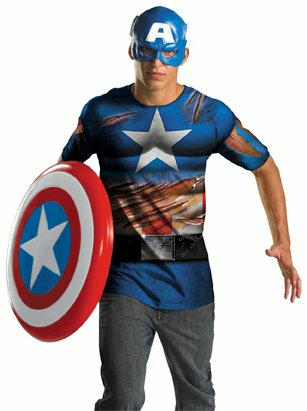 Captain America Shirt And Mask Adult Costume