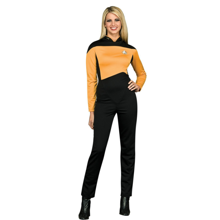 Star Trek Next Generation Gold Jumpsuit Deluxe Adult Costume