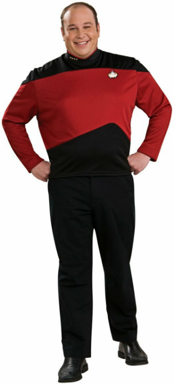 Star Trek Next Generation Red Shirt Deluxe Adult Plus Costume