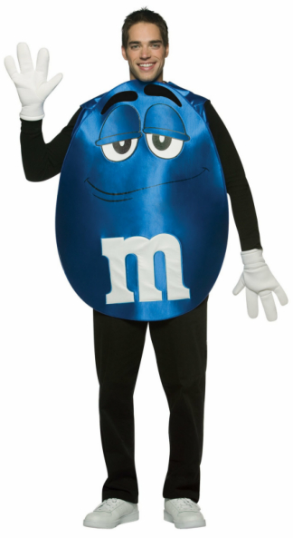 M&Ms Blue Poncho Adult Costume