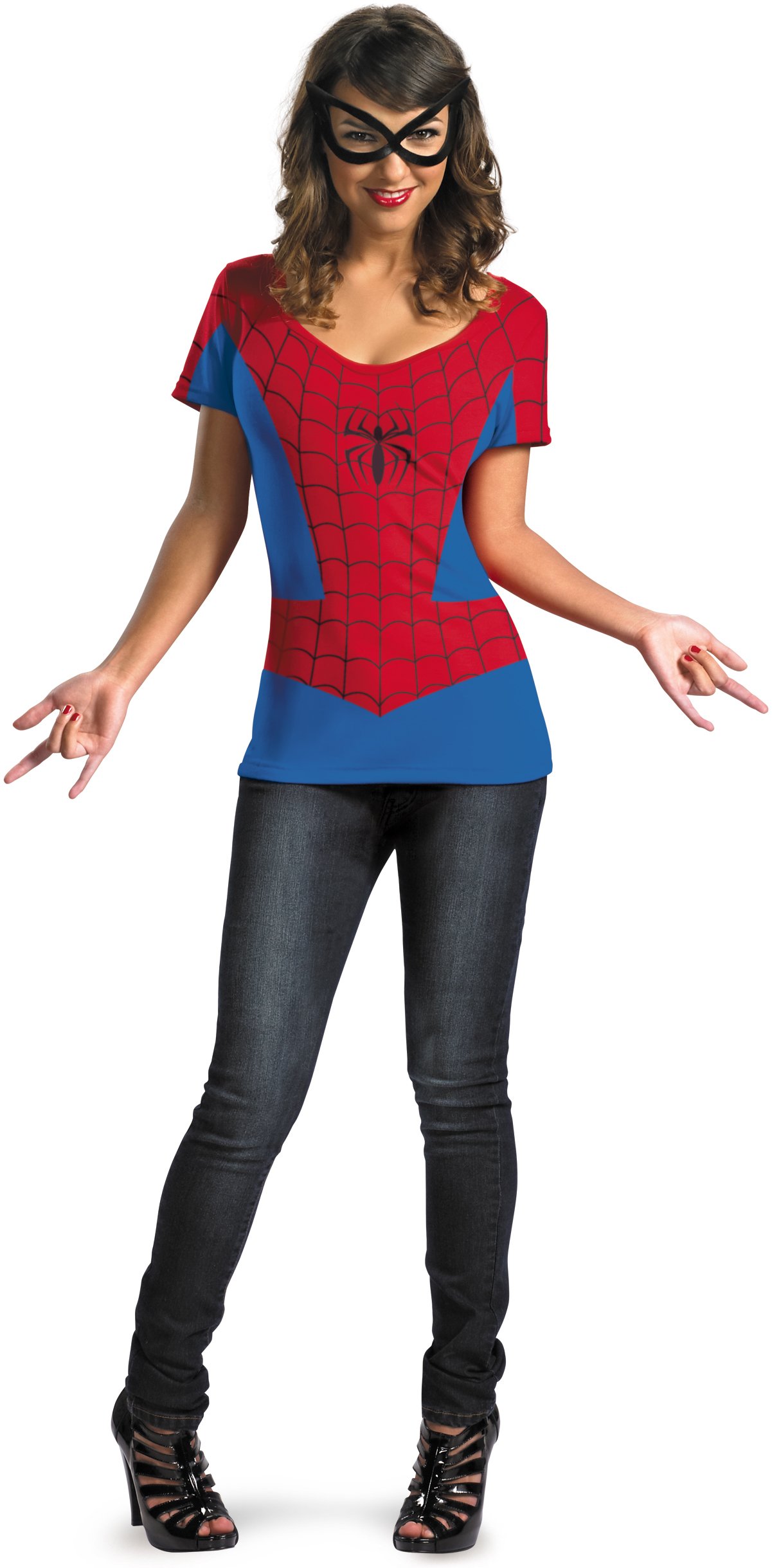 Spider-Girl T-Shirt And Mask Adult Costume Set