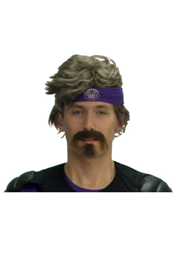 White Goodman Wig and Moustache