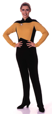 Next Generation Jumpsuit, Gold, Ladies Adult Costume