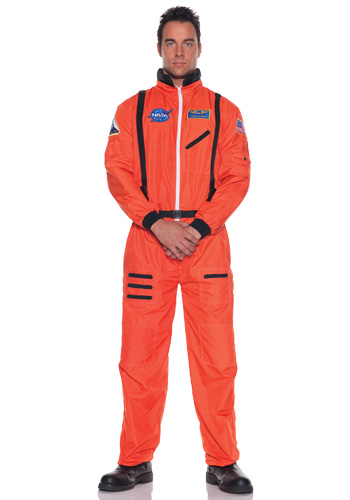 Mens Orange Astronaut Costume