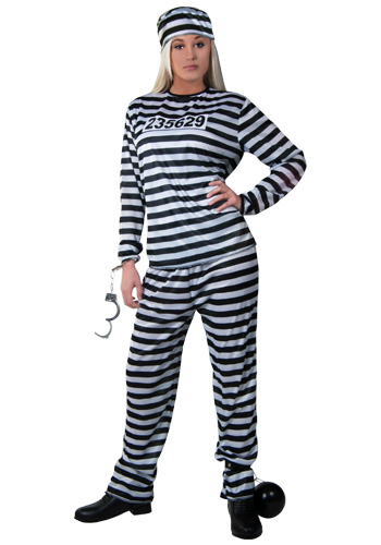 Womens Striped Prisoner Costume