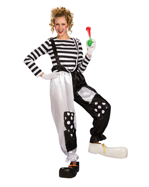 Black and White Clown Womens Costume