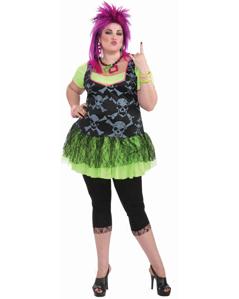 80s Plus Size Punk Lady Costume