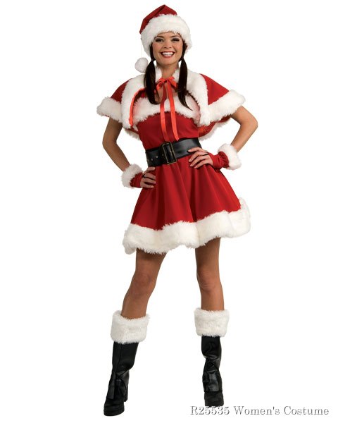 Womens Velvet Miss Santa Adult Sexy Costume