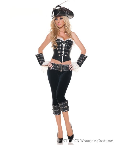 Deluxe Sexy Rouge Pirate with Pants Womens Costume