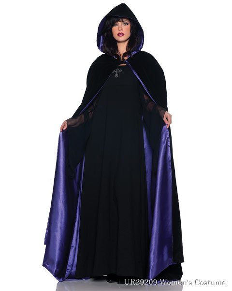 Womens Deluxe Velvet & Satin Cape